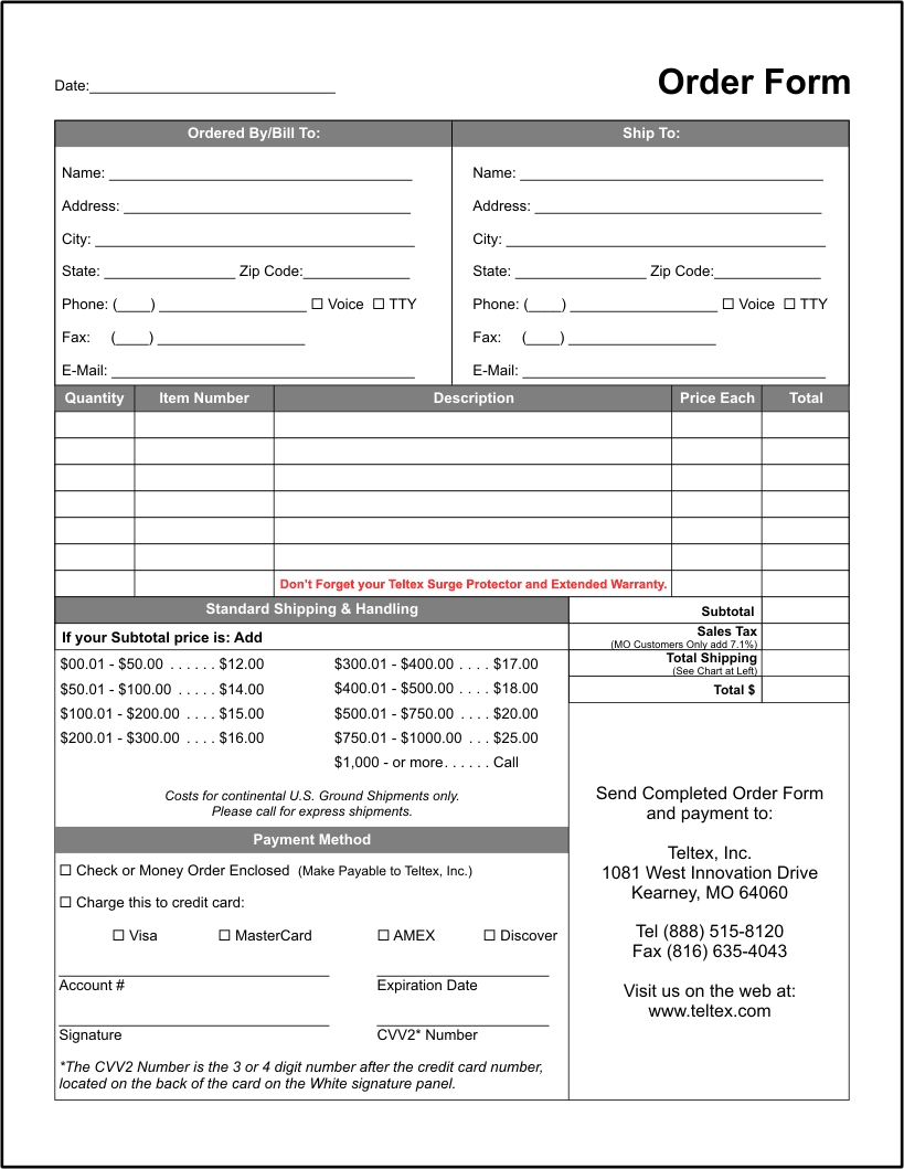 Order Form